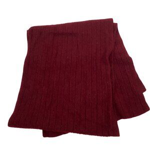 Charter Club Cashmere scarf Luxury Ribbed Knit Scarf burgundy wine red super sof